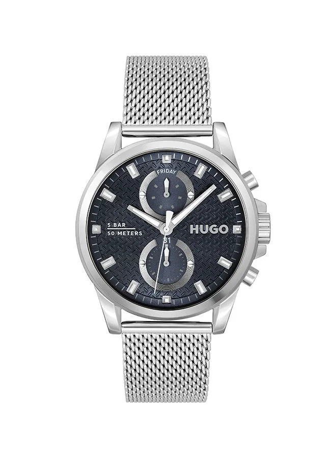 HUGO BOSS Men Analog Round Shape Stainless Steel Wrist Watch 44 mm