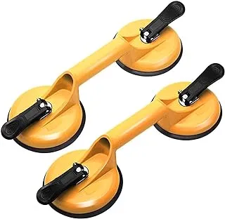 Royal Apex Heavy Duty Suction Cup Aluminium Glass Lifter Sucker Pad Carrying Grabbing Tile Puller Gripper for Lifting and Moving Glass, Floor, Window, Tile, Granite & Doors (Pack of 2, Single Pad)