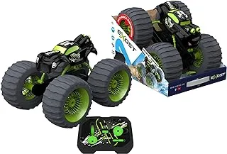 Exost 20285 Remote Control Car SUV XXL Tyre with Integrated Suspension Water Roller Rechargeable Battery Toy for Kids Age 5+, Black and Green-Rhino Wave