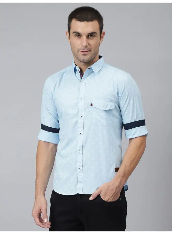 Thomas Scott Solid Pattern Button Down Shirt Glacier