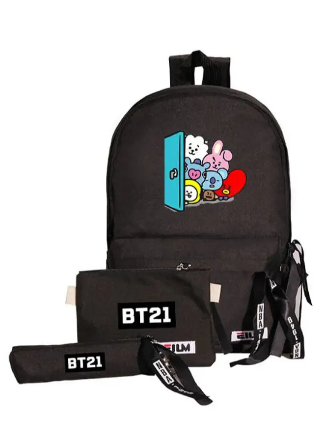 اشتري الآن Generic 3-In-1 BTS Series Printed School Backpack Printed Black