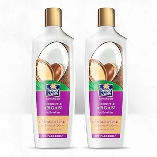 Parachute Advansed Damage Repair Shampoo with Argan and Coconut | Repairs Dry & Damaged Hair | 0% Harmful Chemicals | 340ml (Pack of 2)