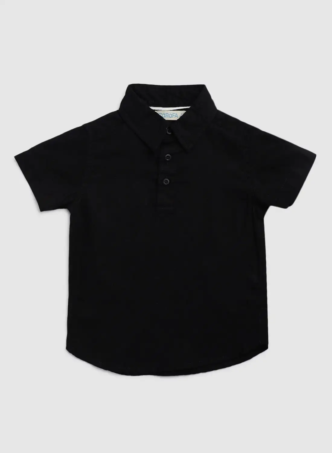 Zarafa Collared Neck Short Sleeve Shirt Black