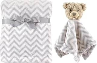 Hudson Baby Unisex Baby Plush Blanket with Security Blanket, Bear, One Size