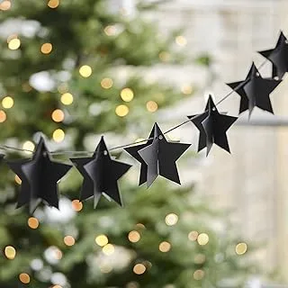 Black 3D Card Star Garland