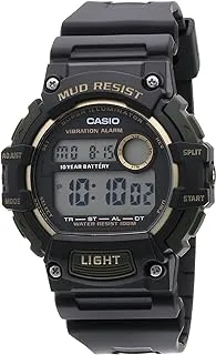 Casio Mud Resistant Stainless Steel Quartz Watch with Resin Strap, Black, 27.6 (Model: TRT-110H-1A2VCF)