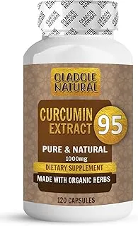 Oladole Natural Curcumin 95 Extract - 1000mg (120 Capsules) | Support Immune System, Cognitive Function, Digestive Health, Joint & Ache Support, Skin Health, Antioxidant | Non-GMO, Gluten Free