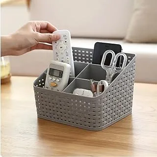 IN.HOUSE Multi-Purpose Large Size Compact Desk Storage Organizer Stationary Box For Case Pen Pencil Holder, Plastic Cosmetics, Make Up Organizer Container-Assorted Color