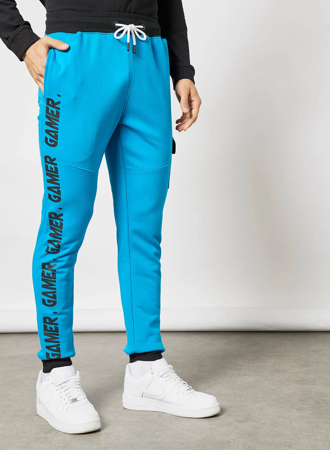 ABOF Regular Fit Joggers Printed Black/Blue