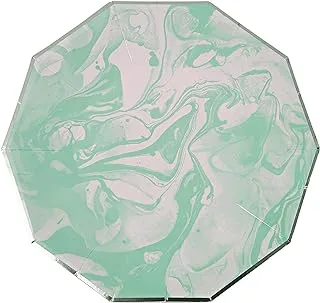 Meri Meri Marble Plate 8 Pieces, Small, Mint