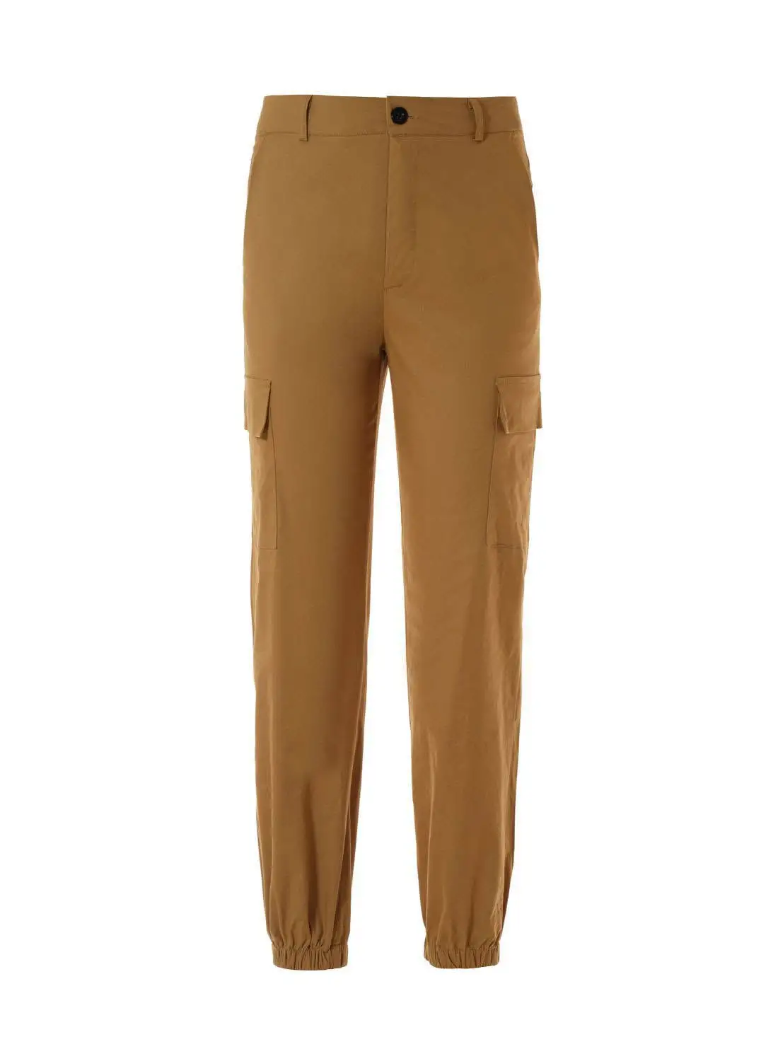 QUWA Casual Cargo Joggers with side pockets and elastic bottom Khaki