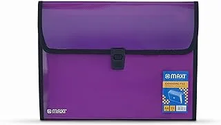 Maxi Expansion File 13 Grids Without Handle Purple, 13 Pockets Expanding Folders, Portable Accordion A4 Expandable Organizer