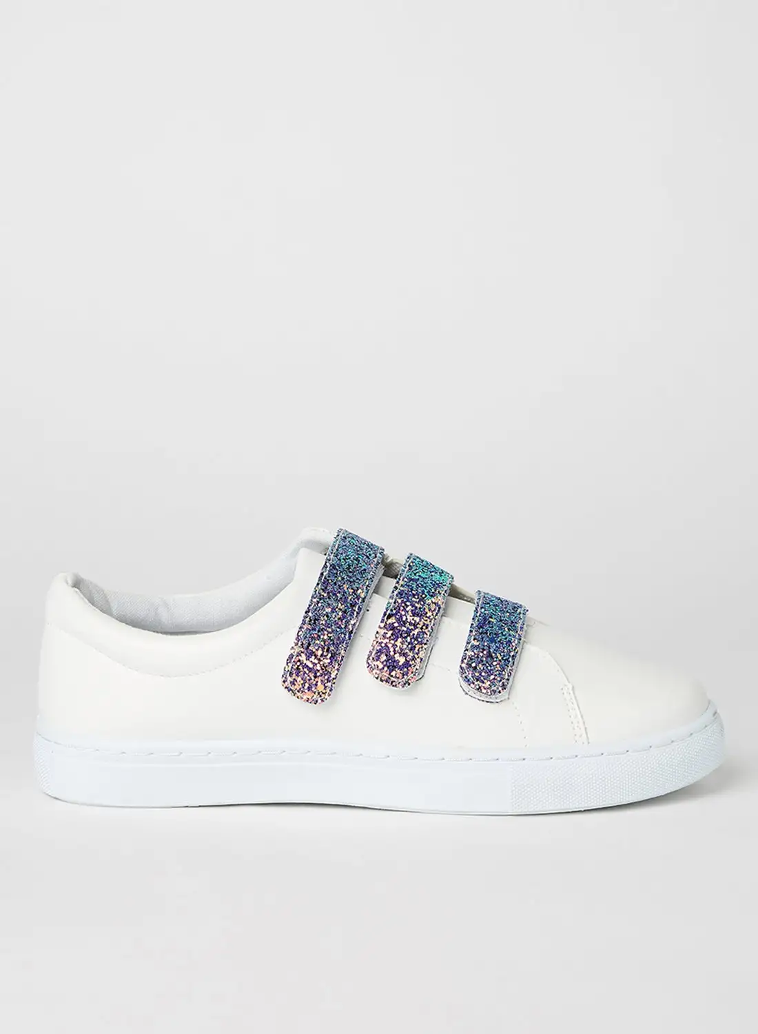 Qupid Lightweight Glitter Sneakers White