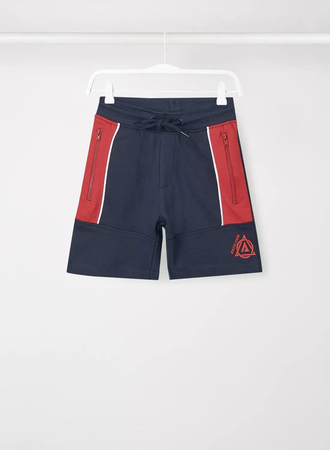 R&B Fashion Mid-Rise Casual Shorts Navy Blue