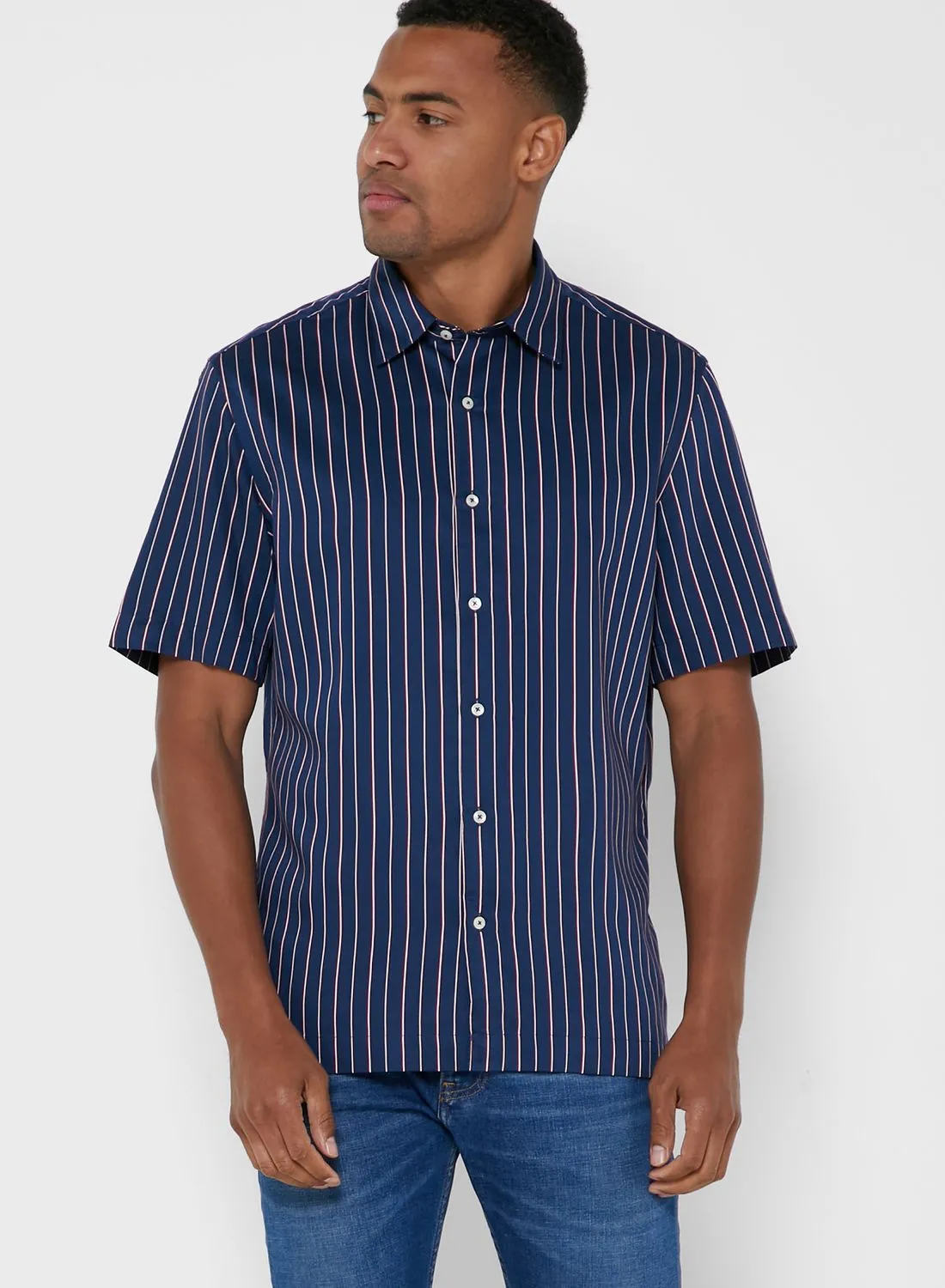 Mango Man Striped Regular Fit Shirt