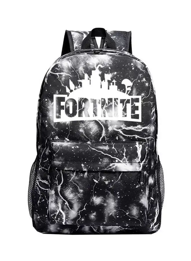 Generic Fortnite Printed Nylon Backpack Black/White