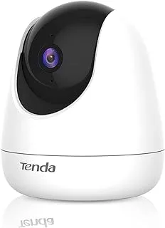 كاميرا أمان داخلية من Tenda ، كاميرا IP سلكية / لاسلكية 2K ، كاميرا مراقبة منزلية ذكية للطفل بزاوية 360 درجة ، رؤية ليلية 12 مترًا ، صوت ثنائي الاتجاه ، تتبع ذكي ، اكتشاف الإنسان / الحركة بالذكاء الاصطناعي (CP6)
