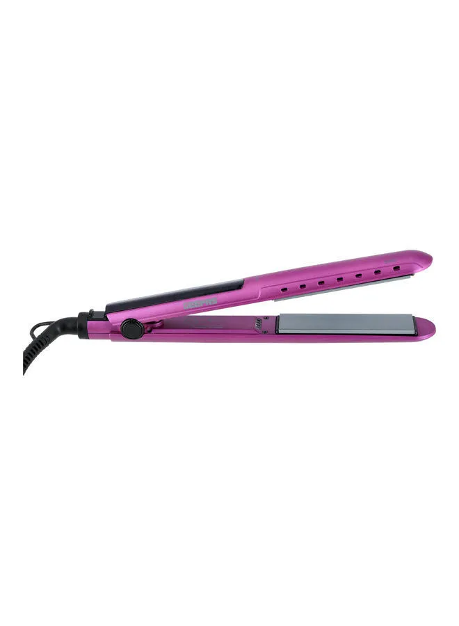 GEEPAS Easy-Pro 230 Straightener, Ionic Function| Ceramic Coated Plates Straightener, Digital Display Temperature Control, Ideal for Long & Short Hairs Purple 28cm