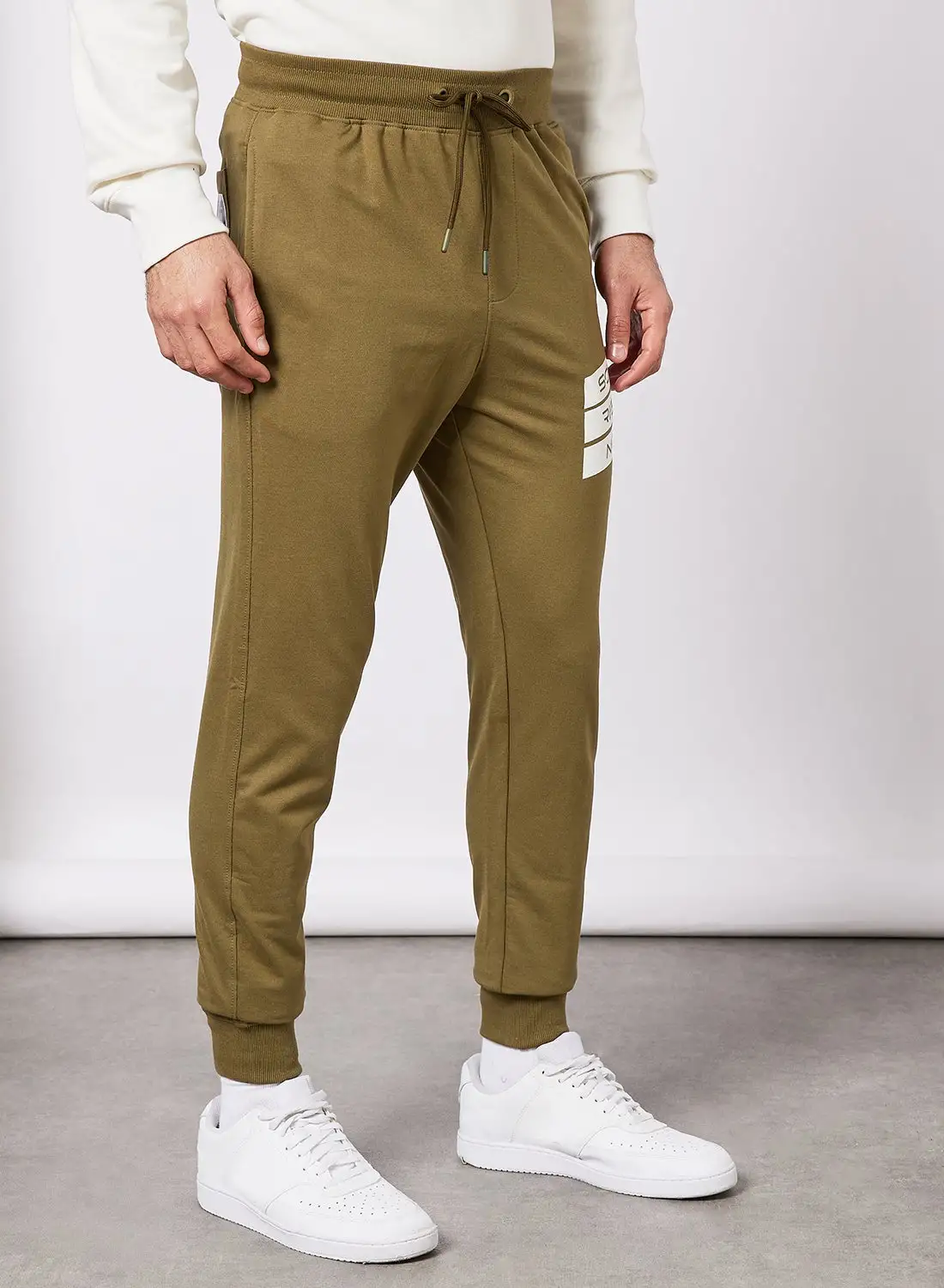 ABOF Regular Fit Joggers Olive  Green