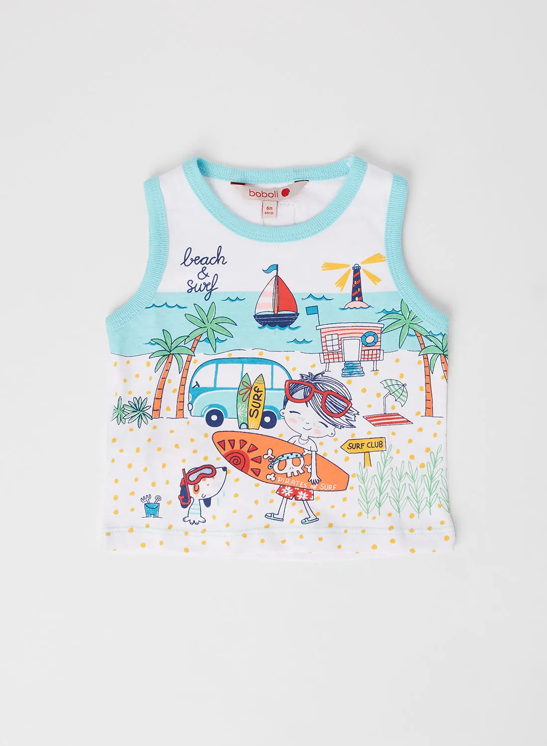 Boboli Baby Graphic Tank Top White