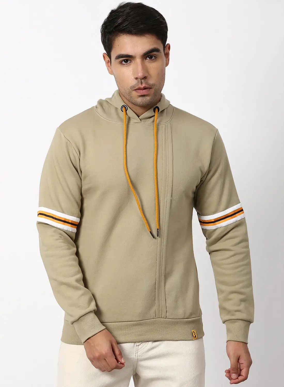 Campus Sutra Stylish Comfortable Hoodie Light khaki Green