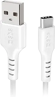 SBS USB 2.0 to Type C Travel Data Cable for Mobile Phones and Smartphone, 1.5m, Fast Charging, Swift Data Transfer, Durable Build, White