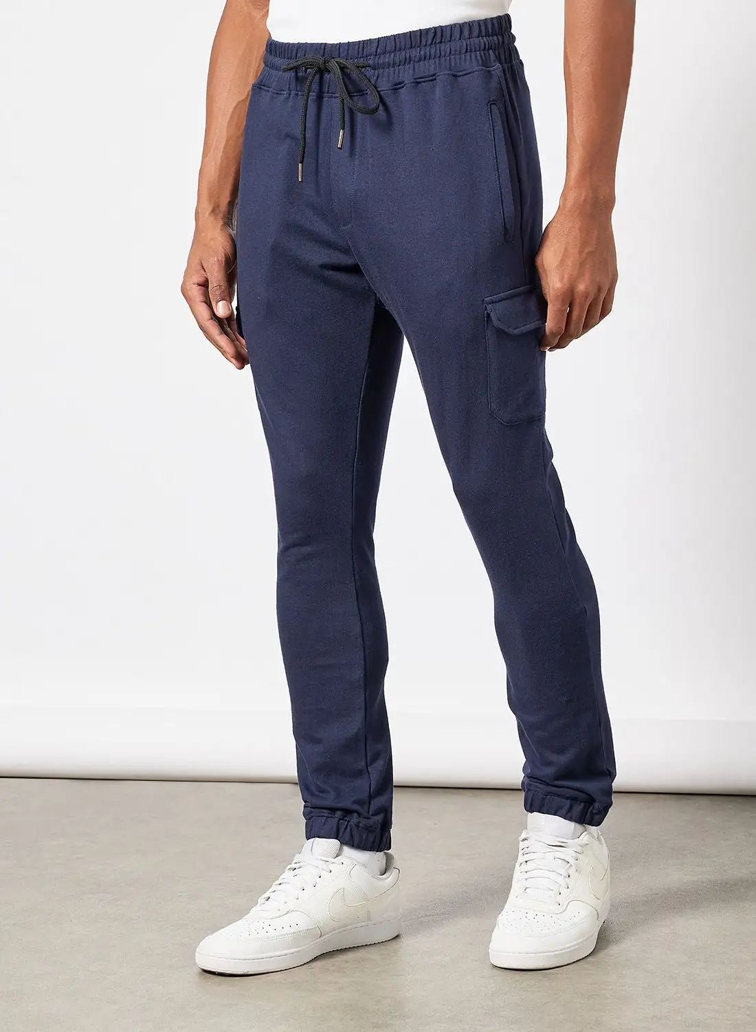 QUWA Stylish Cargo Jogger Navy Blue