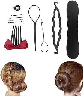 COOLBABY 10-Piece Hair Styling Braiders Set Black