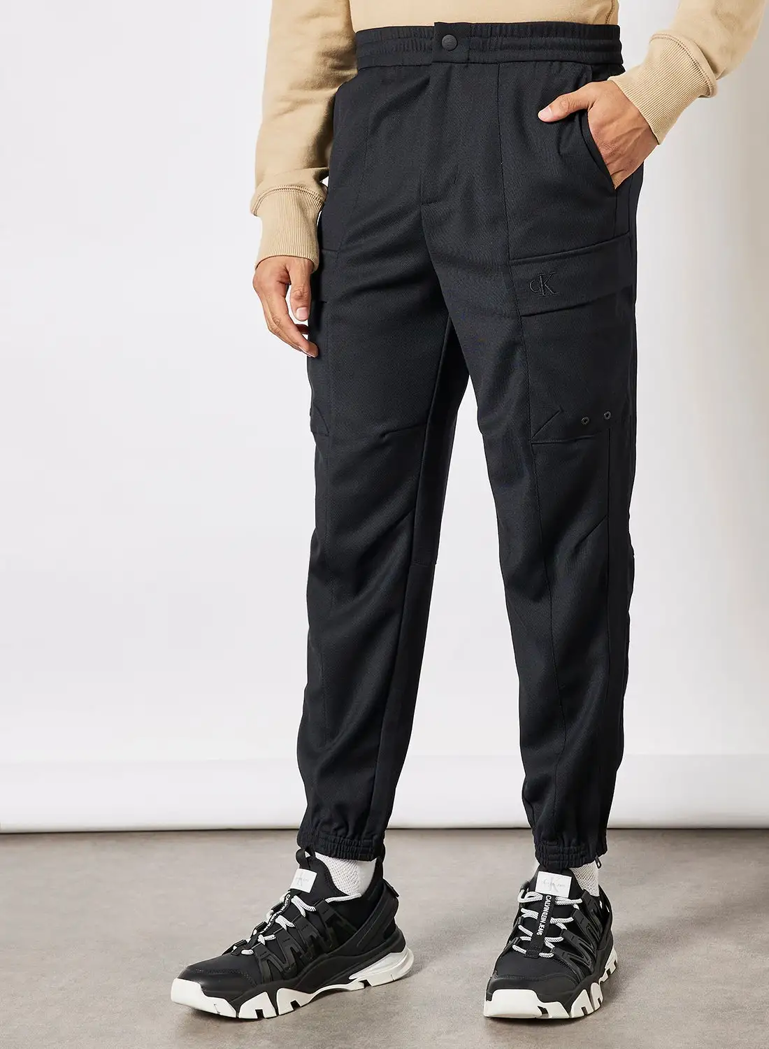 Calvin Klein Jeans Wool Twill Cargo Pants Black