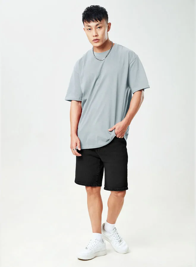 The Souled Store The Souled Store Basic Pearl Coloured Oversized T-Shirts for Men and Boys