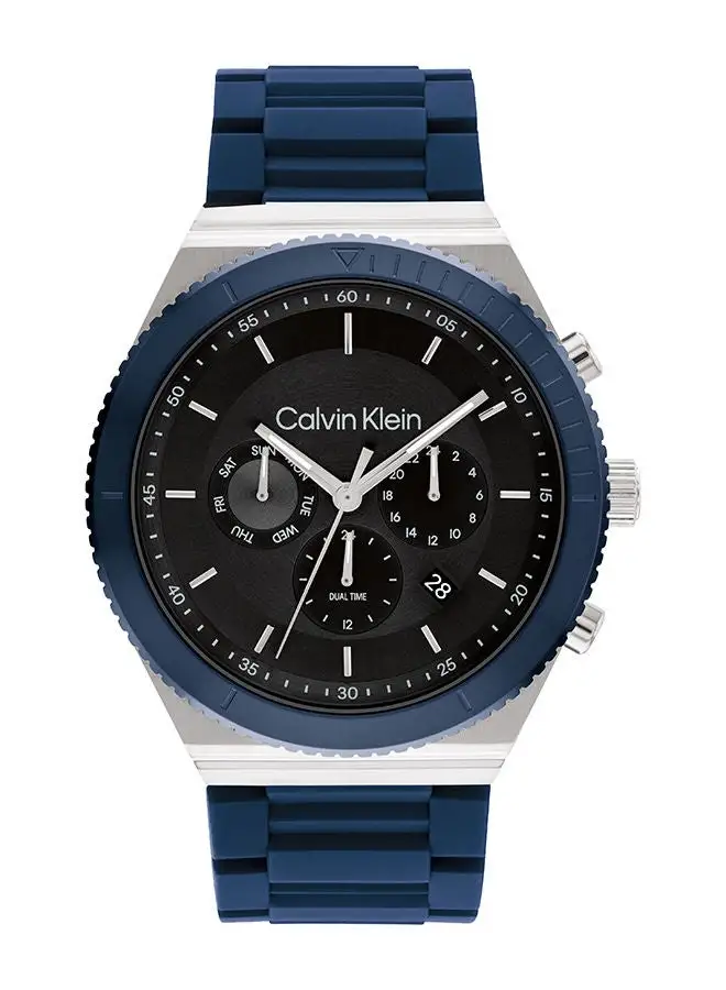 CALVIN KLEIN Men's Analog Tonneau Shape Silicone Wrist Watch 25200307 - 44.3 Mm