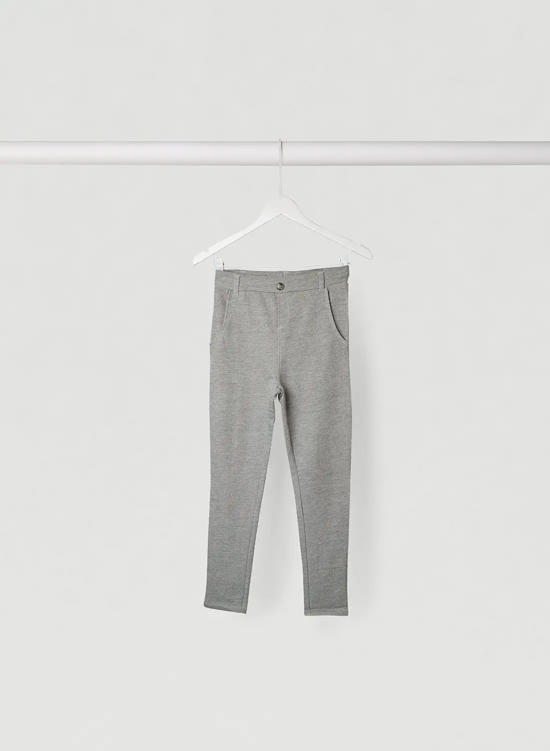 NAME IT Double Pocket Slim Fit Sweatpants Grey Melange