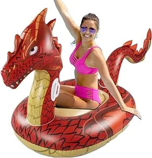 Monsoon [Dragon] Inflatable Pool Floats for Adults Large Ride-On Swimming Pool Float Floatie with Handles