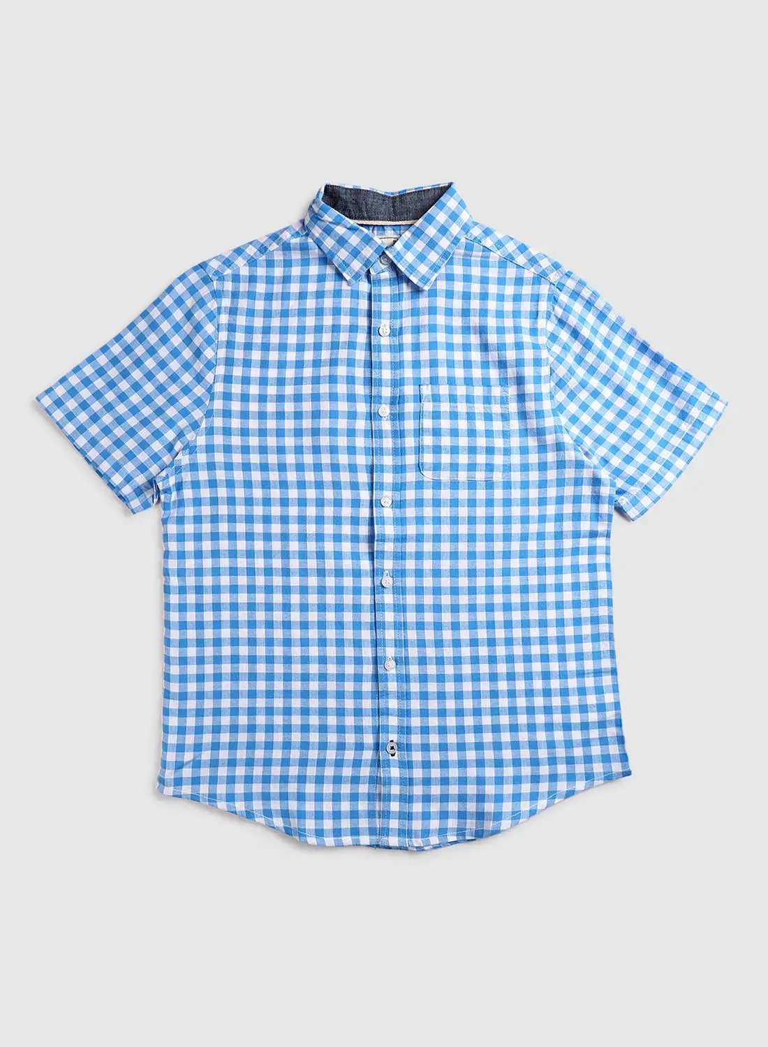 NEON Boys Shirt Checkes White/Blue