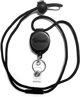 KEY-BAK Sidekick Retractable Badge Reel and Keychain Breakaway Lanyard with a Key Ring and Twist-Free Clear I.D. Badge Holder on a Retractable Lanyard, Model Number: 0KB1-0A44