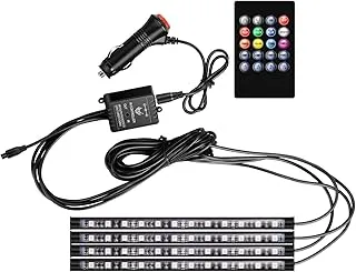 WinPower Car LED Strip Lights Waterproof 12V RGB 5050SMD 48 LEDs Atmosphere Light Car Decorative Interior Lights with Remote Control