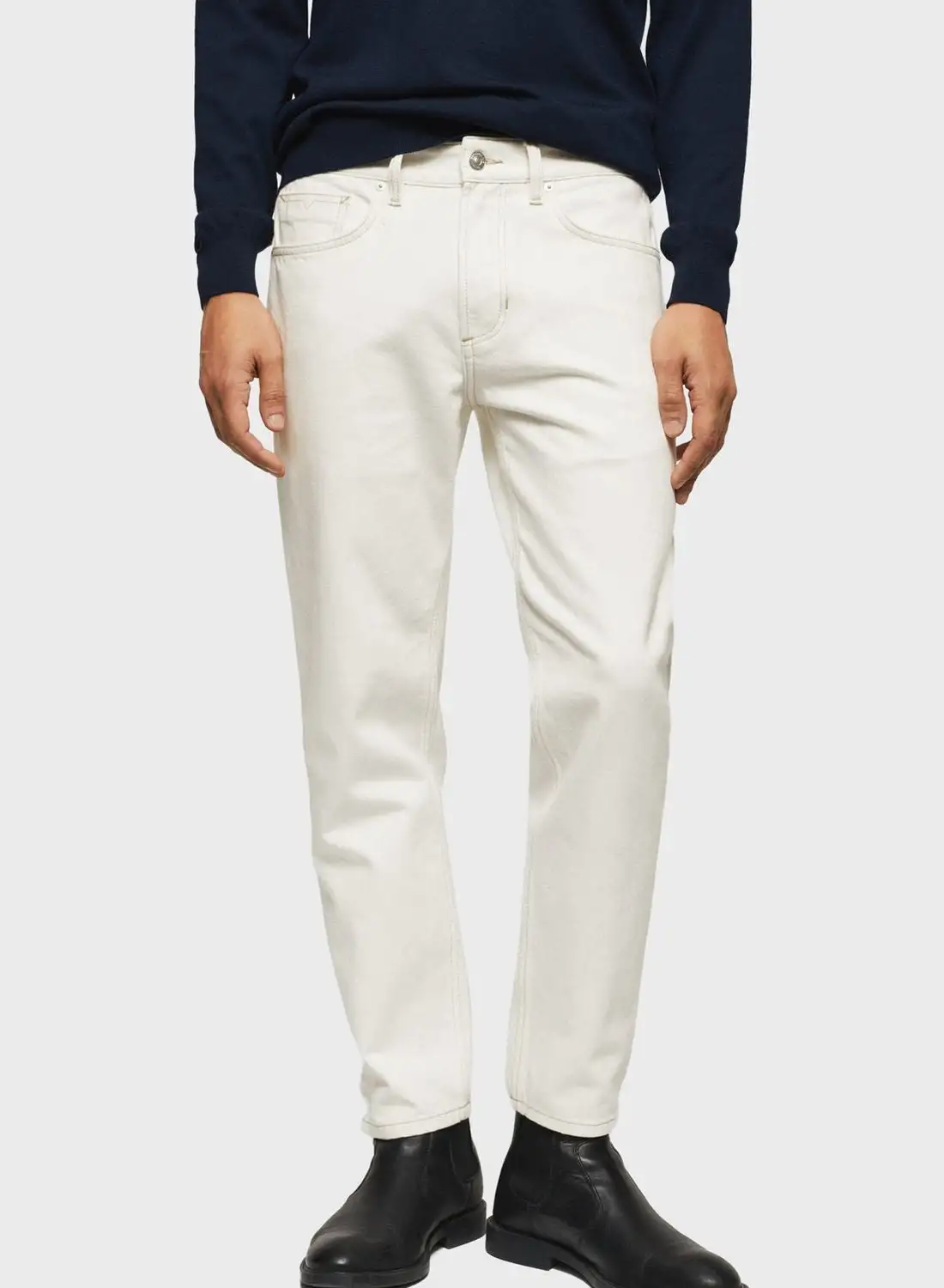 Mango Man Rise Wash Straight Fit Jeans