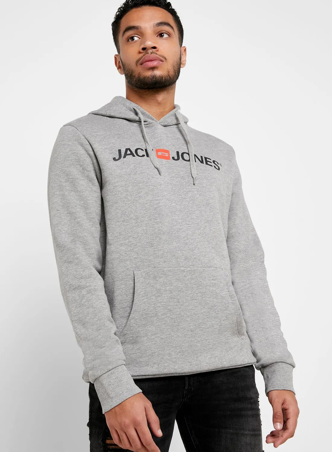 JACK & JONES Chest Logo Regular Fit Hoodie