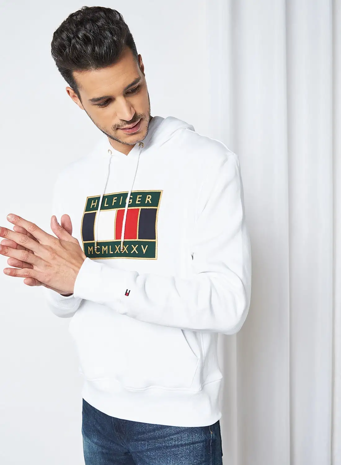 TOMMY HILFIGER Icon Badge Hoodie White