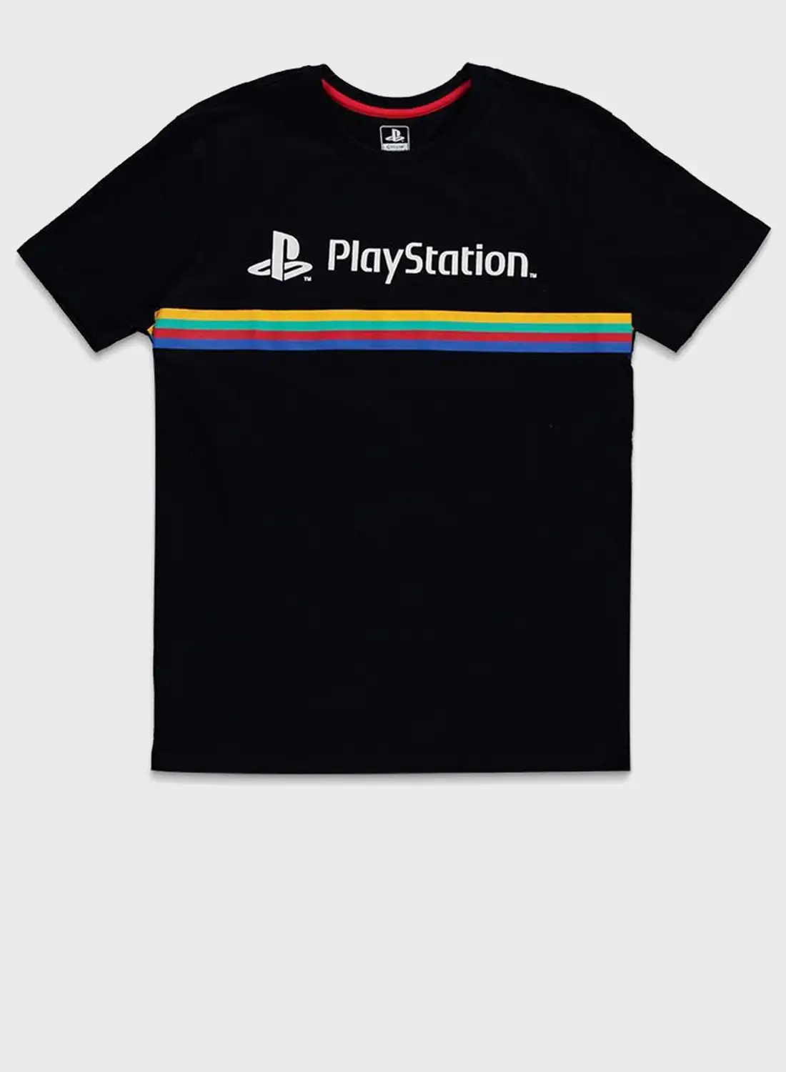 DIFUZED Playstation Color Stripe Logo Crew Neck T-Shirt