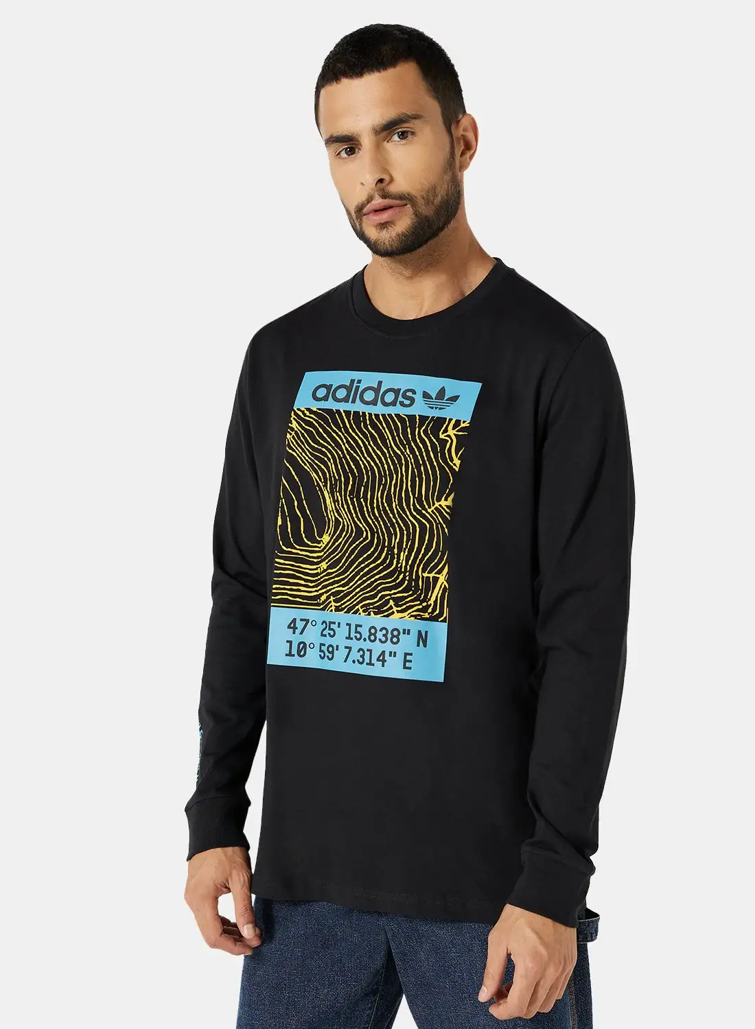 adidas Originals Adventure Long Sleeve T-Shirt Black/Blue/Yellow