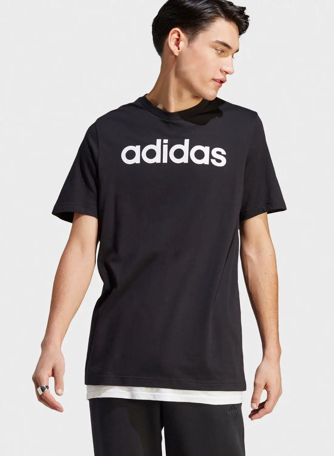 Adidas Essential Single Jersey Linear T-Shirt