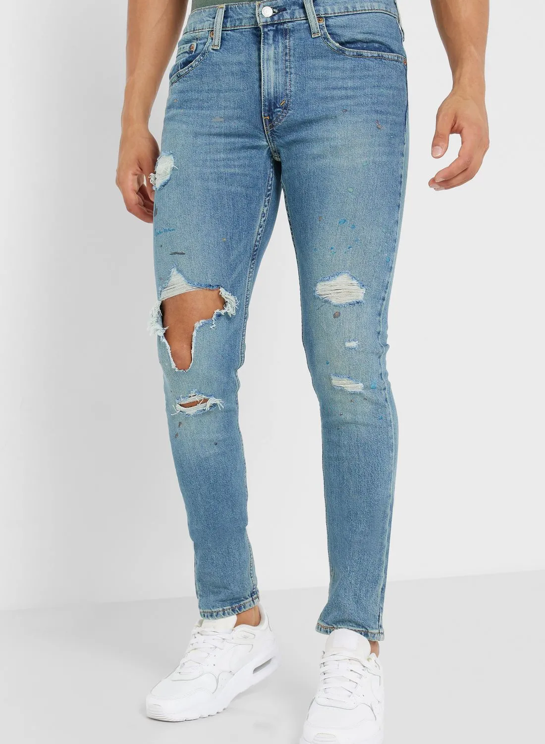 Levi's Distressed Mid Wash Skinny Jeans