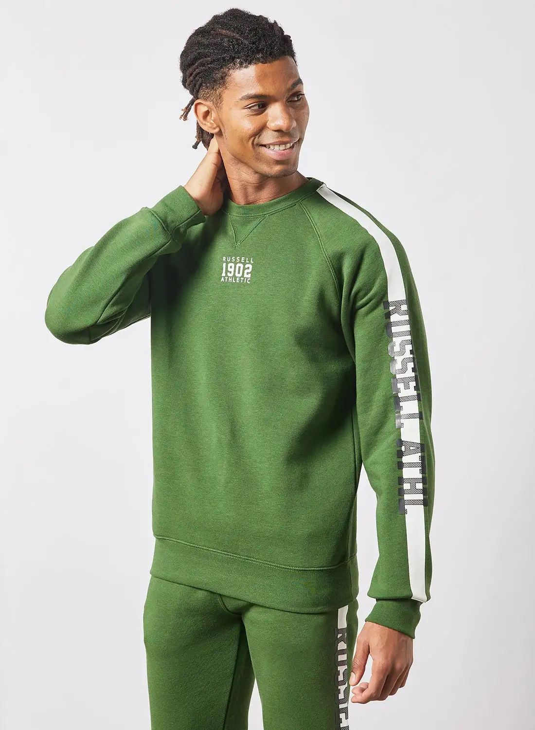 Russell Athletic Contrast Stripe Sweatshirt Green