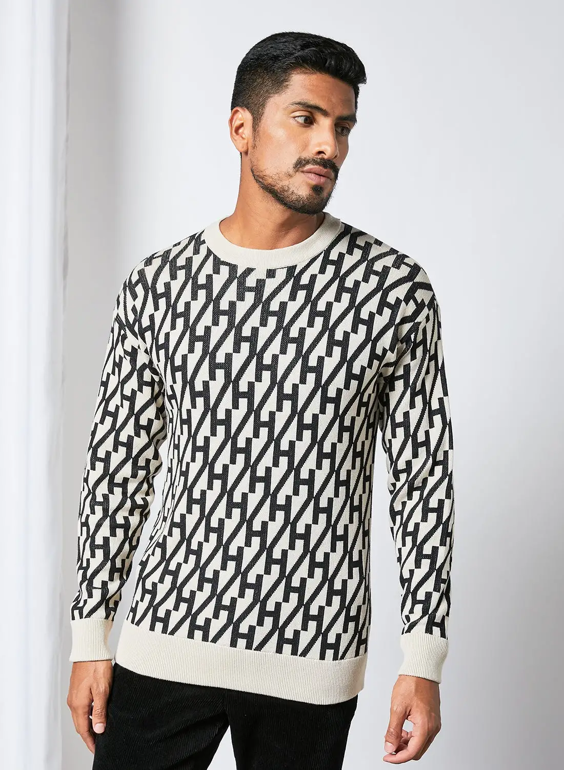 مختارة Homme Crew Neck Sweater بيج