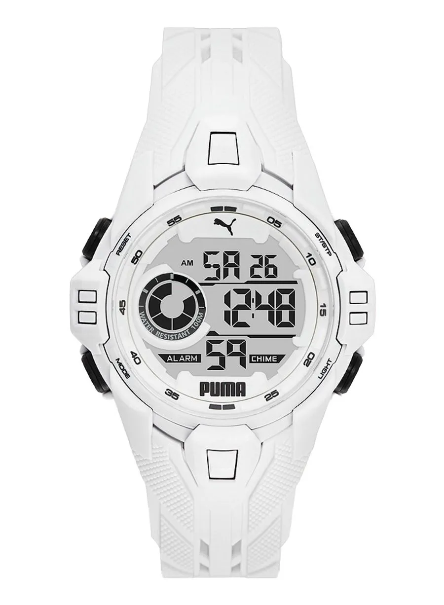 PUMA Digital Mechanical Watch for Men With White Band- 10 ATM - PU P5039