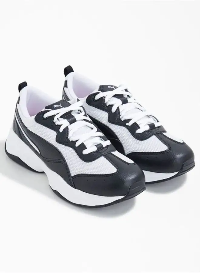 PUMA Cilia Lace-Up Trainers Black/White