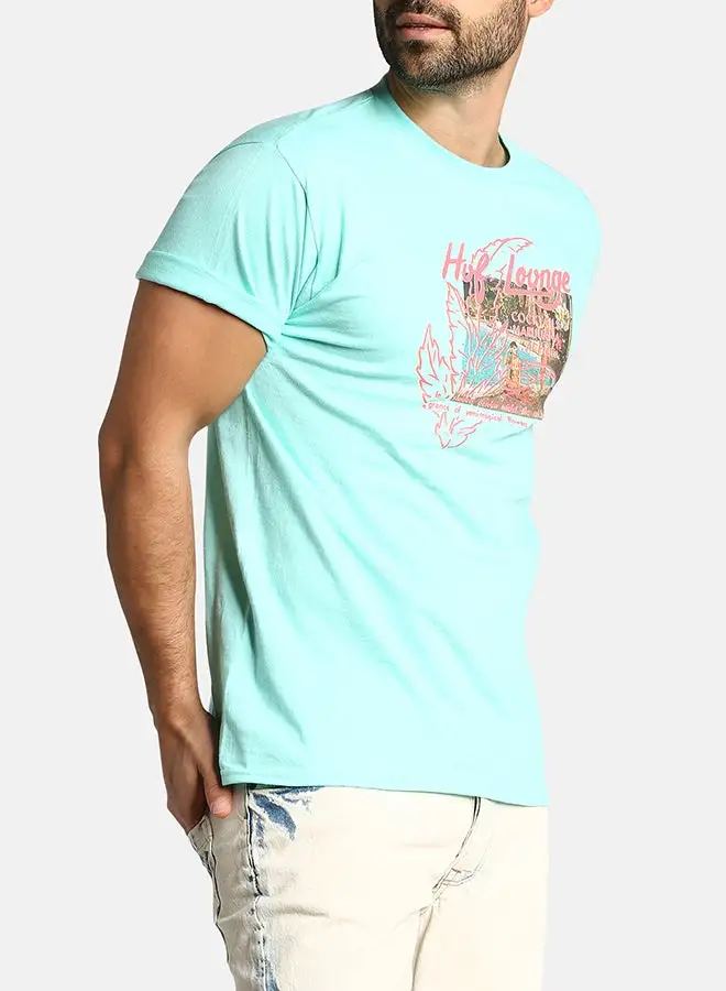 HUF Al Fresco Printed T-Shirt Mint Blue