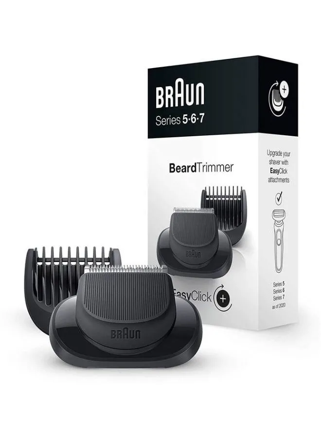 BRAUN Easy Click Beard Trimmer Attachment For New Generation Series 5 6 And 7 Electric Shaver With Five Different Lengths For Styling Black 05-BT