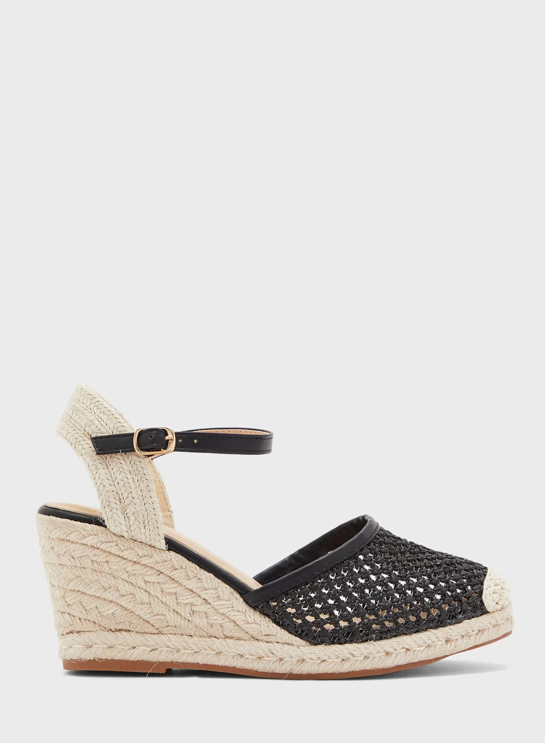 ELLA Weaved Raffia Wedge Sandal